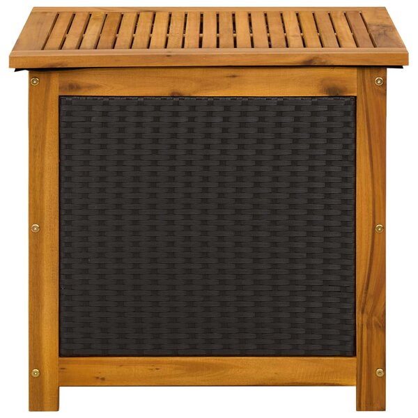 VidaXL Kerti Tároló Doboz 185 L Tömör Akácfa 60 x 50 x 56 cm Fekete
