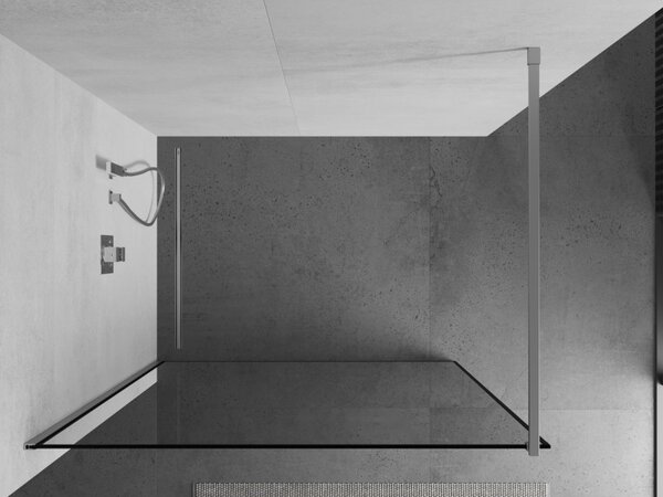 Mexen Kioto zuhanyparaván 70x200 cm 8 mm, króm profil, üveg fekete keret, 800-070-101-01-70