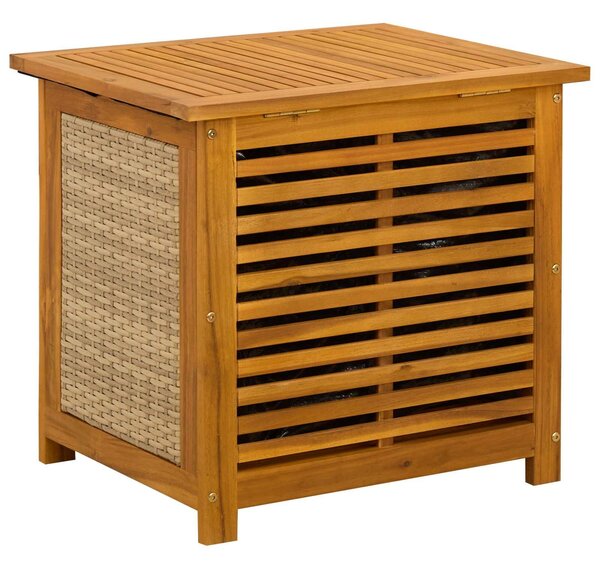 VidaXL Kerti Tároló Doboz 185 L Tömör Akácfa 60 x 50 x 56 cm Bézs