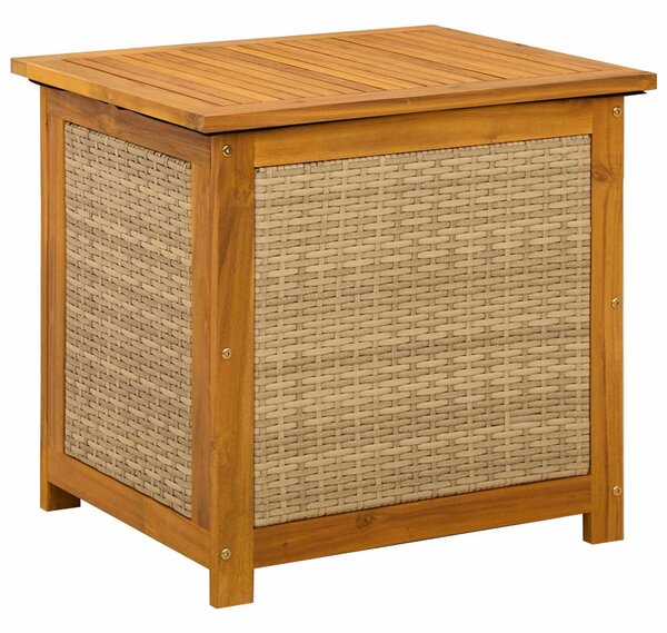 VidaXL Kerti Tároló Doboz 185 L Tömör Akácfa 60 x 50 x 56 cm Bézs