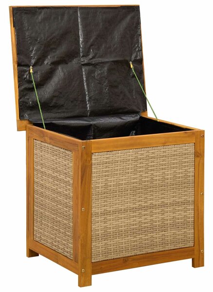 VidaXL Kerti Tároló Doboz 185 L Tömör Akácfa 60 x 50 x 56 cm Bézs