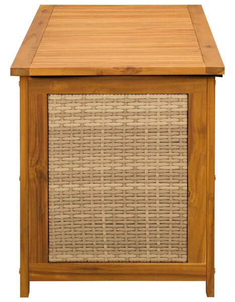 VidaXL Kerti Tároló Doboz 185 L Tömör Akácfa 60 x 50 x 56 cm Bézs