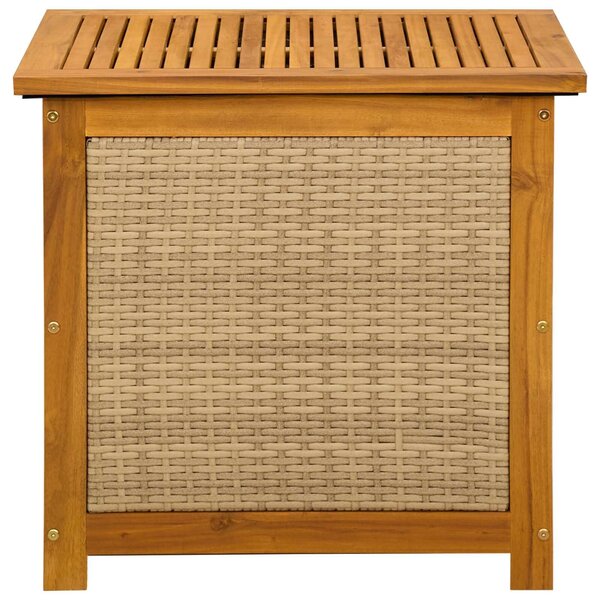 VidaXL Kerti Tároló Doboz 185 L Tömör Akácfa 60 x 50 x 56 cm Bézs
