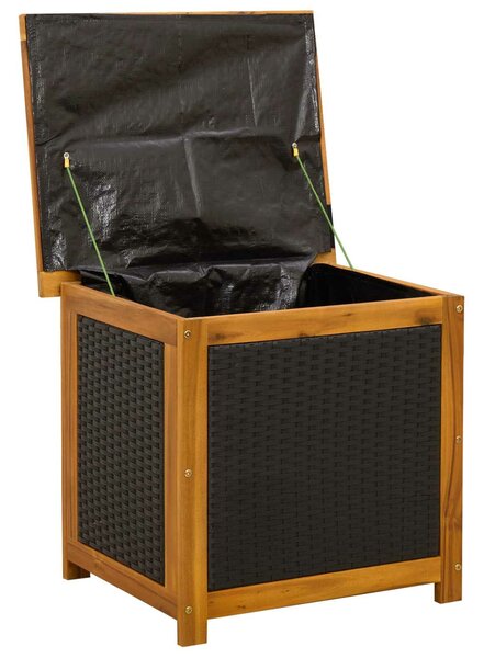 VidaXL Kerti Tároló Doboz 185 L Tömör Akácfa 60 x 50 x 56 cm Fekete