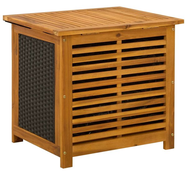 VidaXL Kerti Tároló Doboz 185 L Tömör Akácfa 60 x 50 x 56 cm Fekete