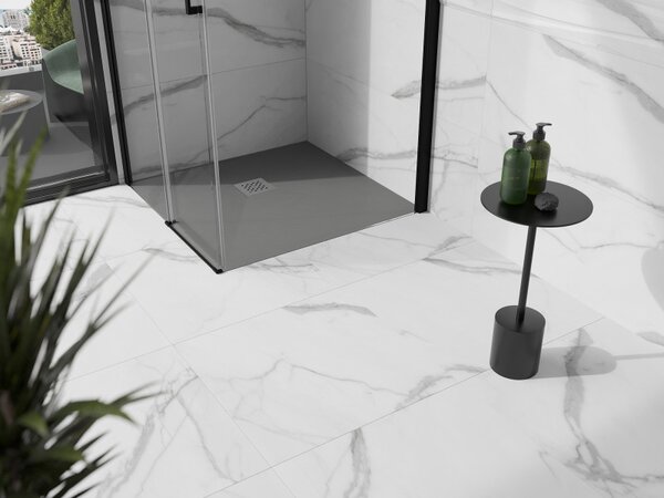 Mexen Stone+, négyzet alakú kád ásványi kompozitból 70 x 70 cm, szürke-beton, 44617070