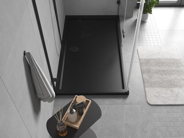 Mexen, Mexen Flow téglalap alakú zuhanytálca slim 140 x 70 cm, matt fekete, 46R707014
