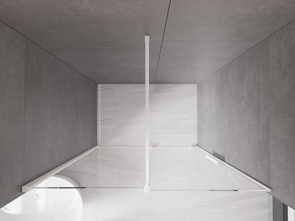 Mexen Velar, nyitható tolóajtó 130x200 cm, 8mm átlátszó üveg, fehér profil, 871-130-000-01-20