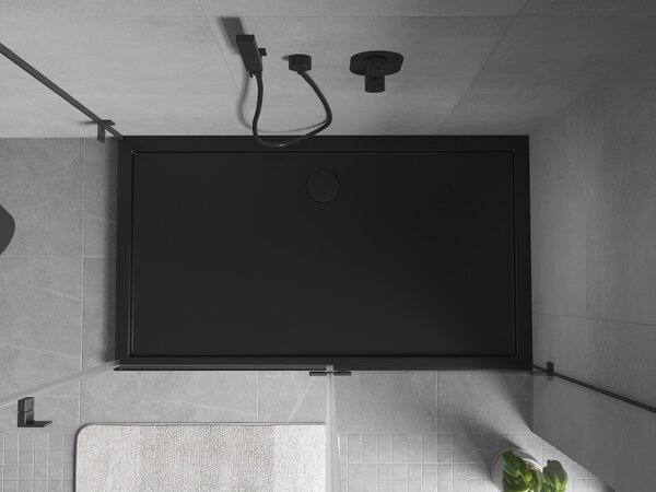 Mexen, Mexen Flow téglalap alakú zuhanytálca slim 140 x 70 cm, matt fekete, 46R707014