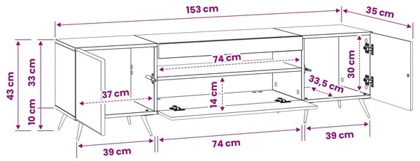 VidaXL LED TV szekrény Sonoma Tölgy Szerelt Fa