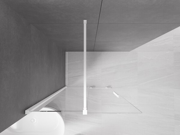 Mexen Velar, tolóajtó Walk-In típusú nyílásba 75 cm, 8 mm átlátszó üveg, fehér, 871-075-000-03-20