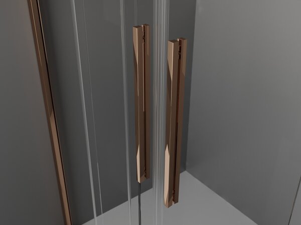 Mexen Velar Duo, nyitható tolóajtó 170x200 cm, 8mm átlátszó üveg, rózsa arany, 871-170-000-02-60