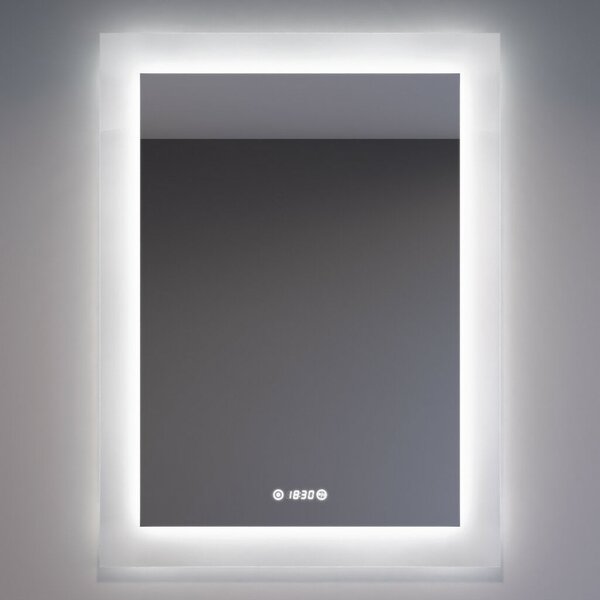 Welland Luxury-Line LED tükör - fényerő + színhőfok állítás + páramentesítő + óra - 75 x 100 cm