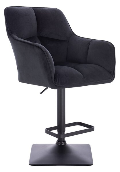 HR550KW Fekete modern velúr szék fekete lábbal