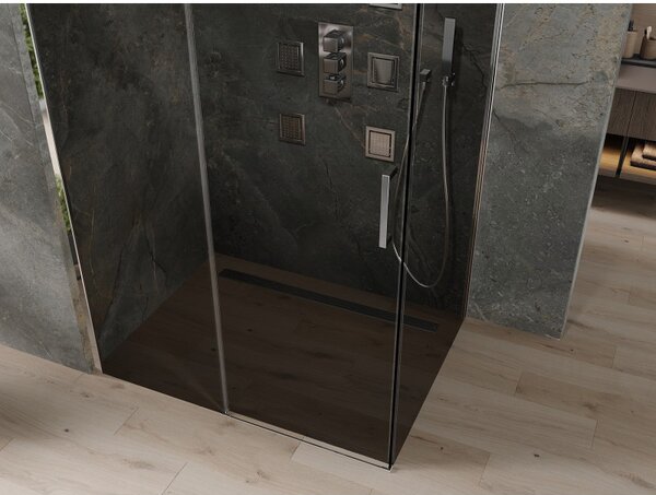 Mexen Omega zuhanykabin 100x80cm, 8mm üveg, króm profil-szürke üveg, 825-100-080-01-40