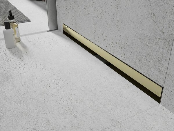 Mexen Flat Wall, fali zuhanyfolyóka 2 az 1-ben, 50 cm, fényes arany, 1530050