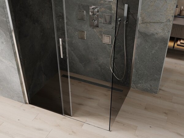 Mexen Omega zuhanykabin 100x80cm, 8mm üveg, króm profil-szürke üveg, 825-100-080-01-40