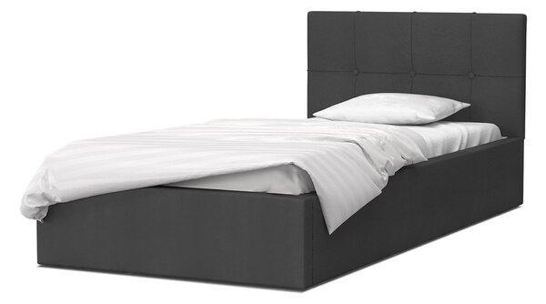 Egyszemélyes kárpitozott ágy ágyneműtartóval Ingrit 200x90 - grafit