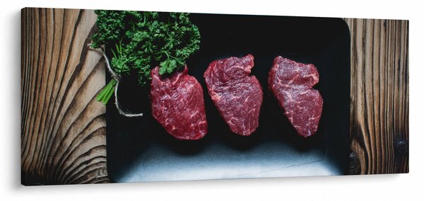 Hús képe egy tányéron (120x50 cm)