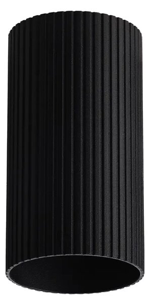 Minimalista spotlámpa Lucas Ribbed Tube 10 fekete