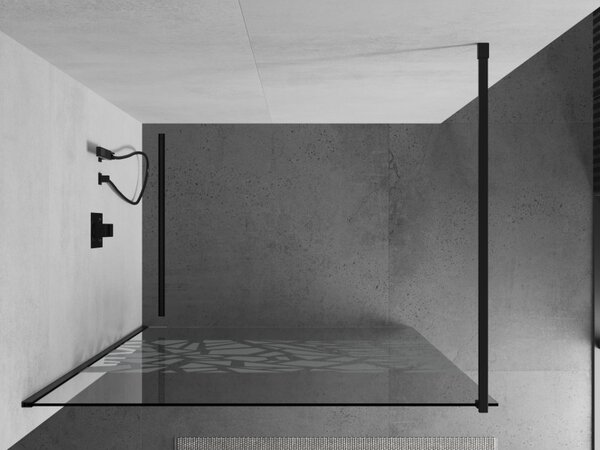 Mexen Kioto zuhanyparaván 110x200 cm 8 mm, fekete, fehér kivitel, 800-110-101-70-85