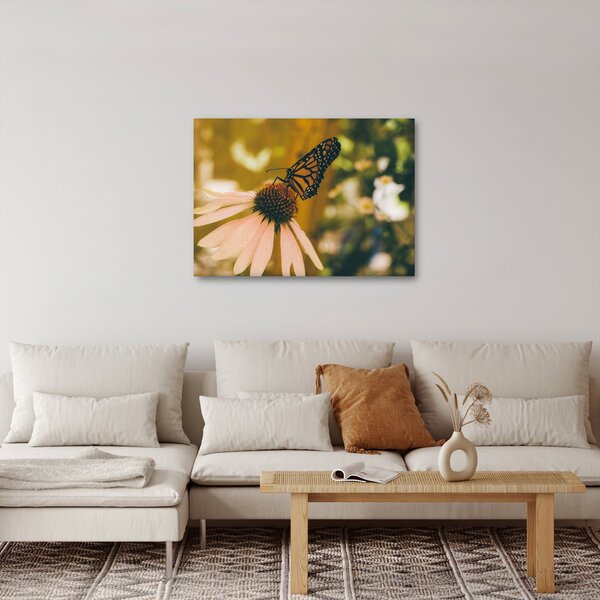 Pillangó képe a virágon (70x50 cm)