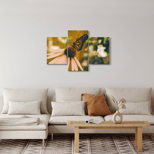 Pillangó képe a virágon (90x60 cm)