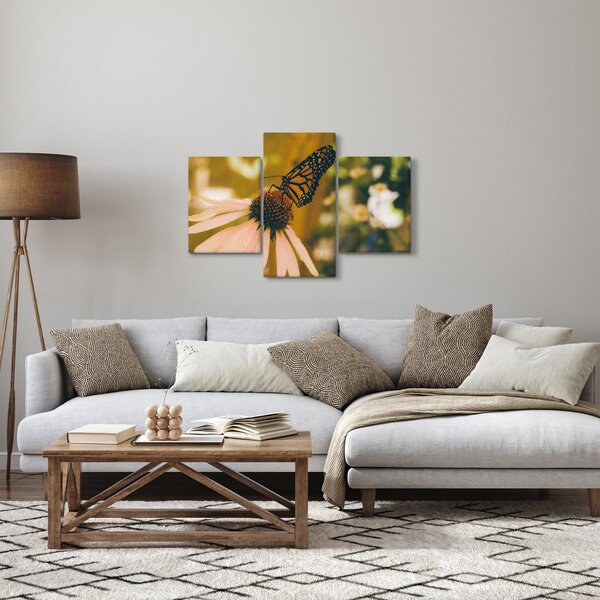 Pillangó képe a virágon (90x60 cm)