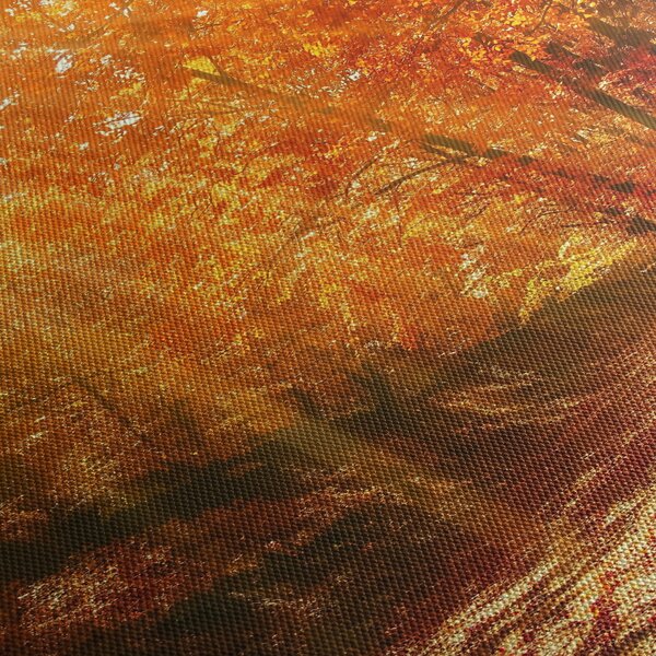 Őszi erdő képe (órával) (90x30 cm)