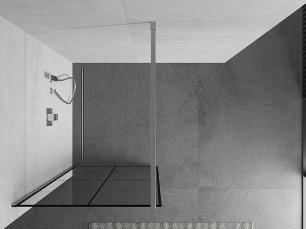 Mexen Kioto zuhanyparaván 80x200 cm 8 mm, króm profil, üveg fekete mintás 1, 800-080-101-01-77