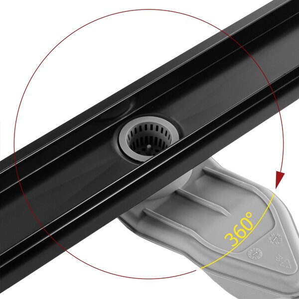 Rea NEOX Superflow, lefolyó zuhanyfolyó 60 cm, fekete matt, REA-G7805