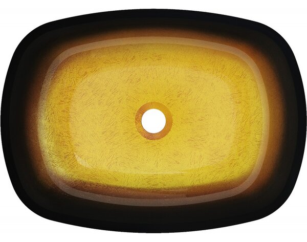 Mexen Araks, üveg asztali mosogató 54 x 39,5 x 11 cm, sötét arany, 24155451