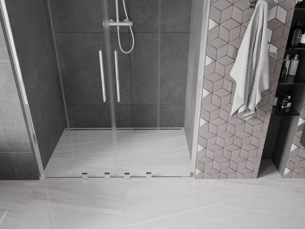 Mexen Velar L Duo, tolózuhanyajtó nyitáshoz 150 cm, 8 mm átlátszó üveg, króm, 871-150-003-02-01