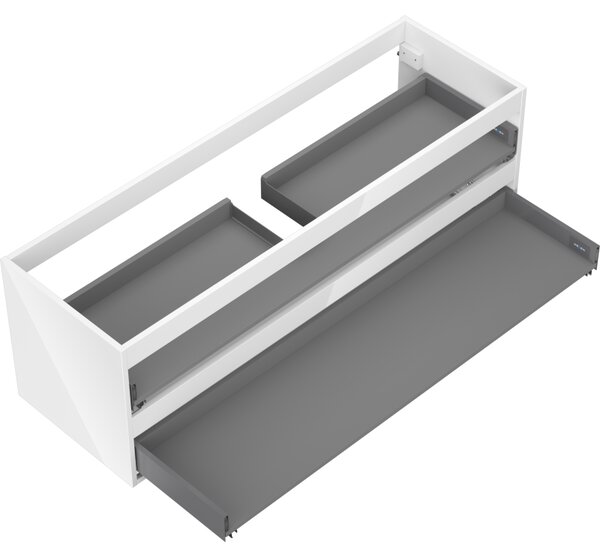 Mexen Box-A, fali szekrény 140 cm, 2 fiók, fényes fehér, 91AX0-1400-470-2-00