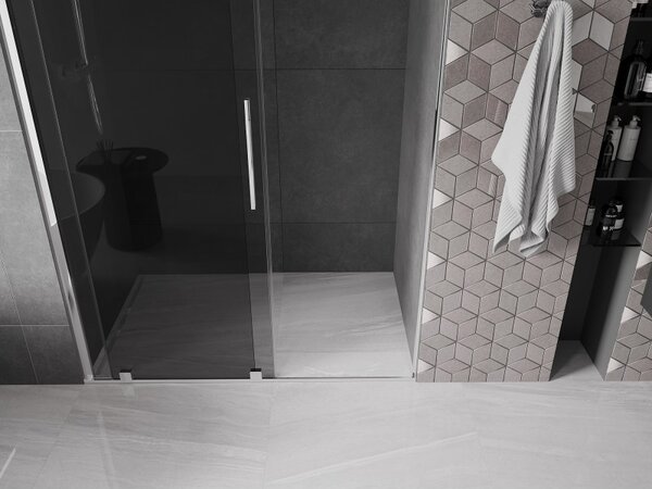 Mexen Velar, tolózuhanyajtó nyitáshoz 130 cm, 8mm szürke üveg, króm, 871-130-000-41-01