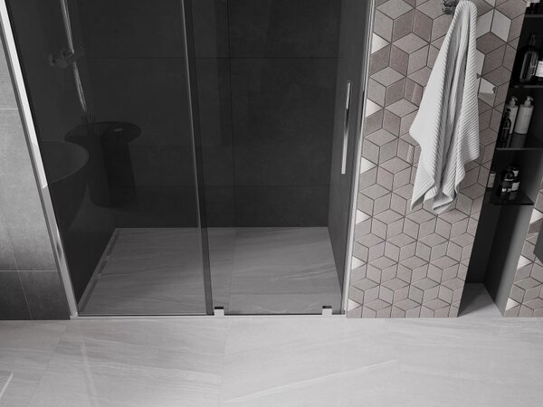 Mexen Velar, tolózuhanyajtó nyitáshoz 130 cm, 8mm szürke üveg, króm, 871-130-000-41-01