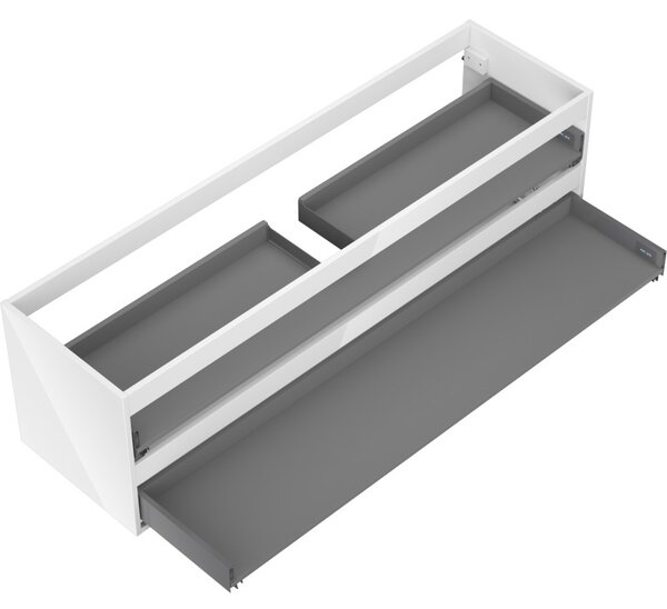 Mexen Box-A, fali szekrény 160 cm, 2 fiók, fényes fehér, 91AX0-1600-470-2-00