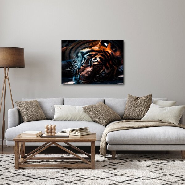 Egy fekvő tigris képe (70x50 cm)