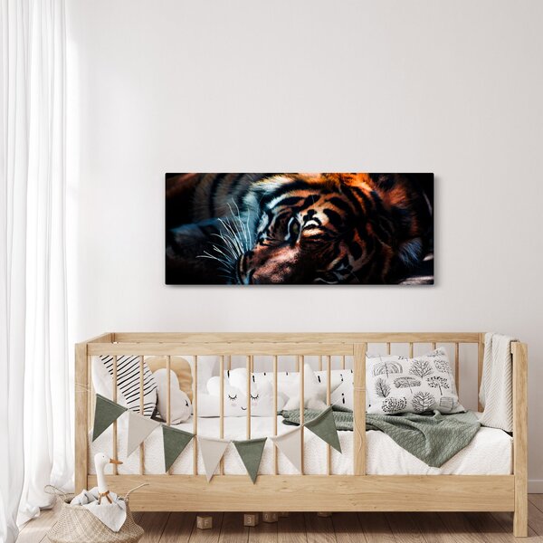Egy fekvő tigris képe (120x50 cm)