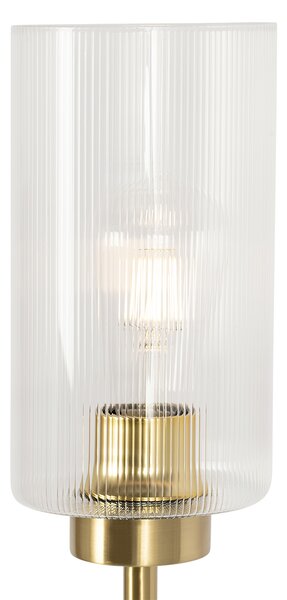 Art Deco állólámpa arany üveggel 2-lámpás - Laura