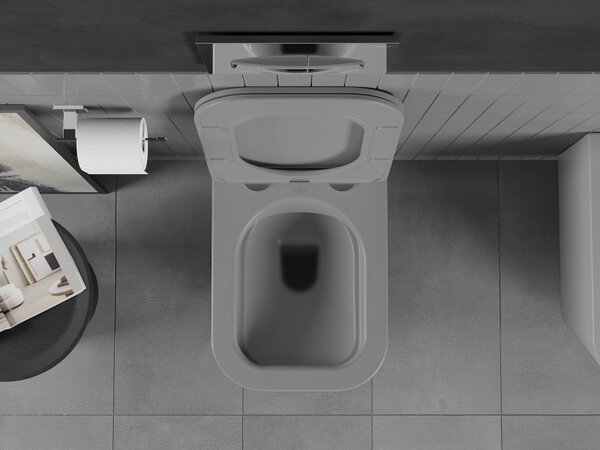 Mexen Teo WC Rimless WC lappal vékony, hőre keményedő, világosszürke matt, 30854061