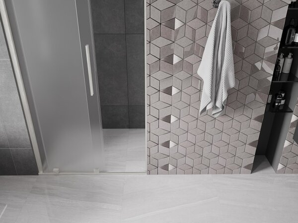 Mexen Velar, tolózuhanyajtó 100 cm-es nyitáshoz, 8 mm-es matt üveg, csiszolt acél, 871-100-000-31-97