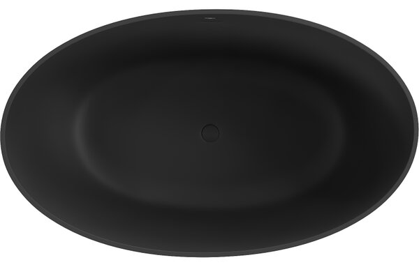 Mexen Parma, szabadon álló konglomerátum kád 160 x 95 cm, fekete matt, 57231609570