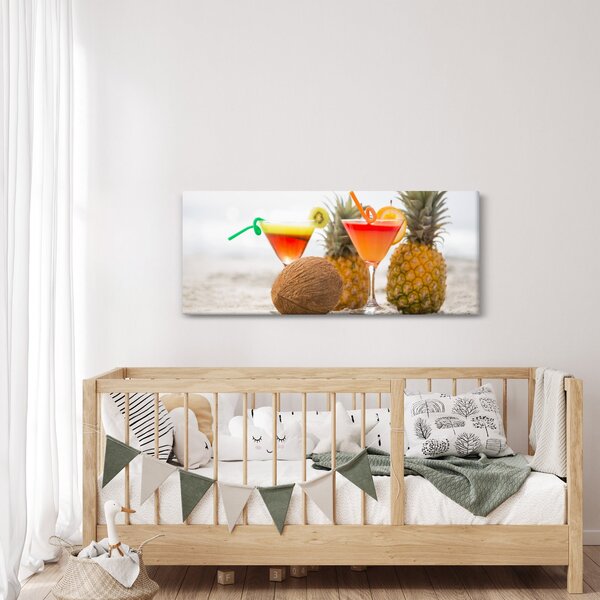 Ananász és csésze képe a strandon (120x50 cm)