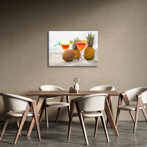 Ananász és csésze képe a strandon (70x50 cm)