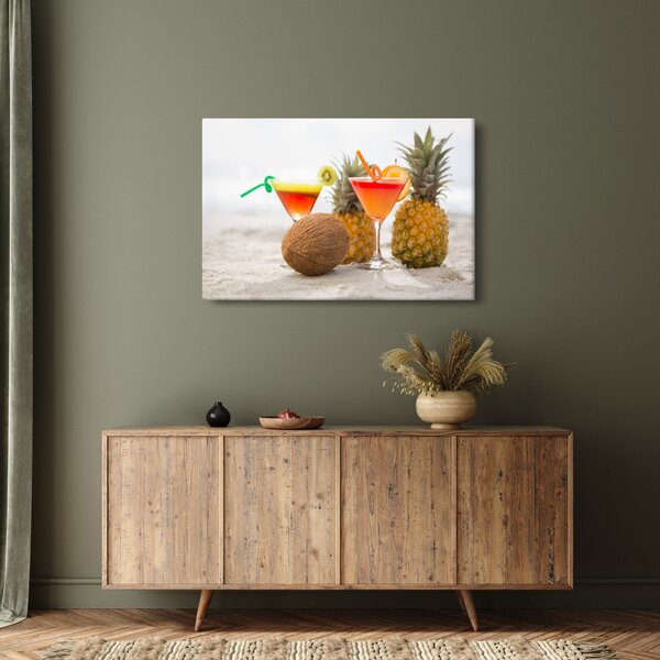 Ananász és csésze képe a strandon (90x60 cm)