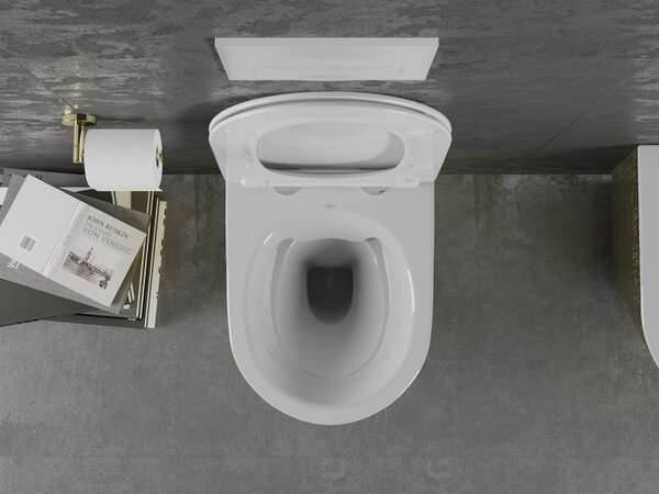 Mexen Lena, függő WC csésze 480x360x355 mm, fehér - arany mintás, 30224008