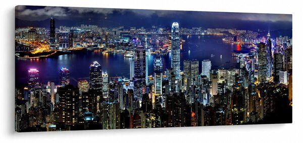 Egy kép a felhőkarcolók éjjel (120x50 cm)