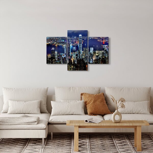 Egy kép a felhőkarcolók éjjel (90x60 cm)