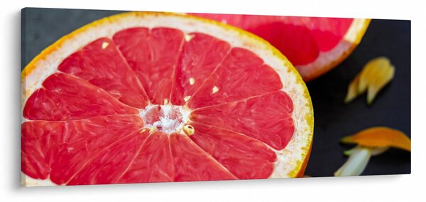 Szeletelt grapefruit képe (120x50 cm)